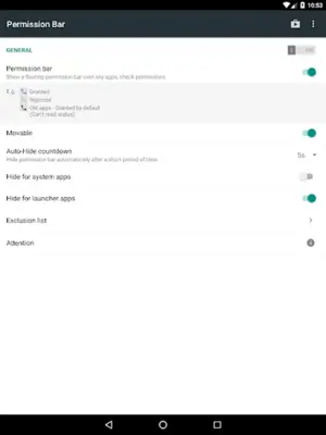 Permission Bar Floating android App screenshot 1