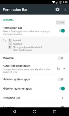 Permission Bar Floating android App screenshot 4